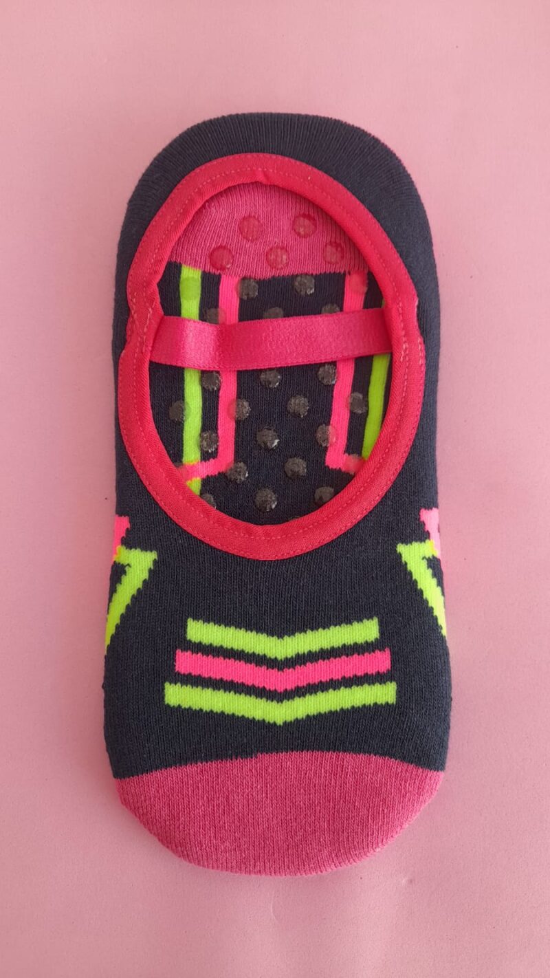 Meia Sapatilha Antiderrapante Com Alça - Estampa Neon